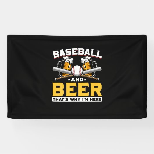 Bierdrinker honkbal Bier Humor Verjaardag Spandoek (Horizontaal)