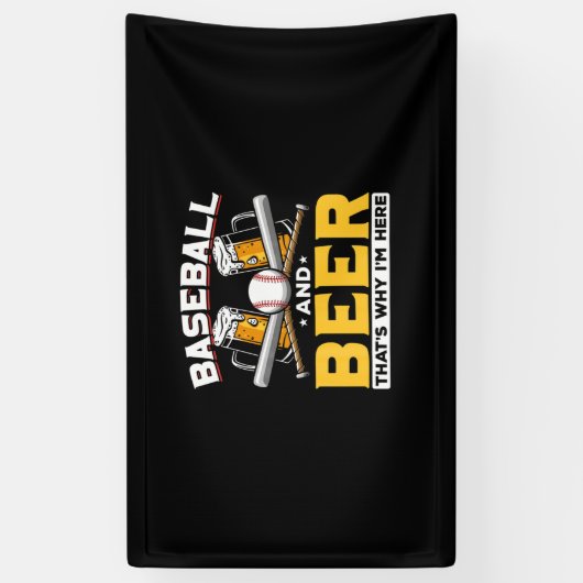 Bierdrinker honkbal Bier Humor Verjaardag Spandoek (Verticaal)