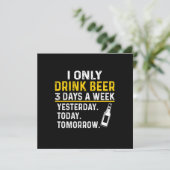 Bierdrinker Ik Drink Alleen Bier Verjaardag Kaart (Staand voorkant)