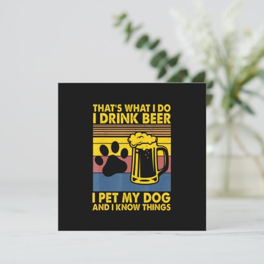 Bierdrinker Ik Drink Bier Ik Aai Mijn Hond Verjaar Kaart (Staand voorkant)