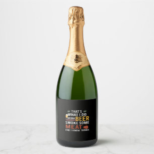 Bierdrinker Ik Drink Bier Rook Wat Vlees Verjaarda Sparkling Wijnetiket