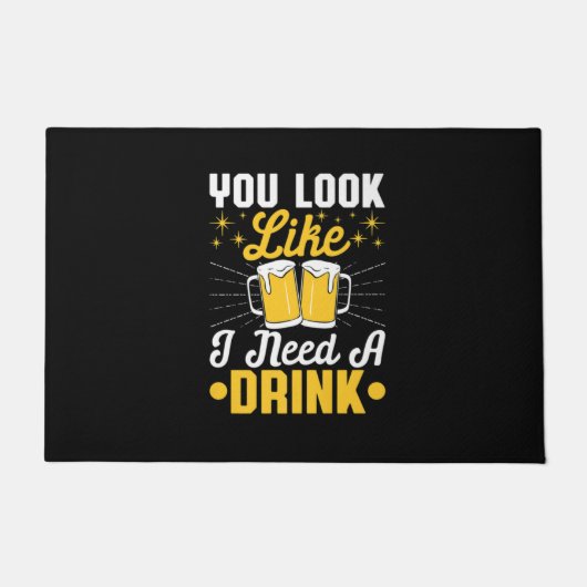 Bierdrinker Ik heb een drankje nodig Bier Verjaard Deurmat (Voorkant)