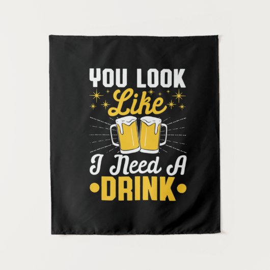 Bierdrinker Ik heb een drankje nodig Bier Verjaard Wandkleed (Voorkant)