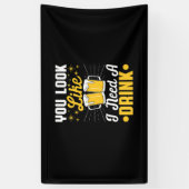 Bierdrinker Ik Heb Eén Drink Nodig Verjaardag Bier Spandoek (Verticaal)