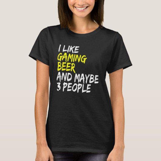 Bierdrinker Ik hou van Beer & Gaming Gamble comput T-shirt (Voorkant)