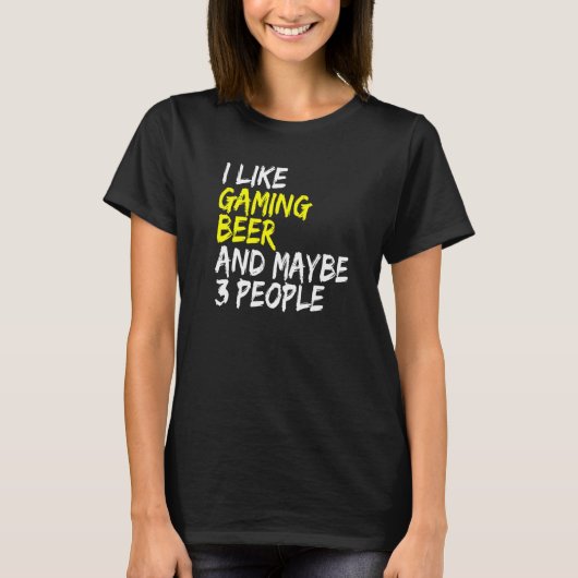 Bierdrinker Ik hou van Beer & Gaming Gamble comput T-shirt (Voorkant)