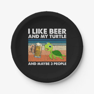 Bierdrinker Ik Hou Van Bier En Mijn Schildpad Verj Papieren Bordje