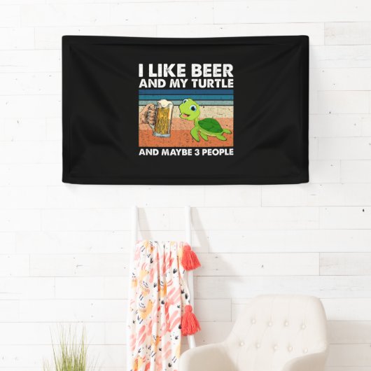 Bierdrinker Ik Hou Van Bier En Mijn Schildpad Verj Spandoek (Insitu)