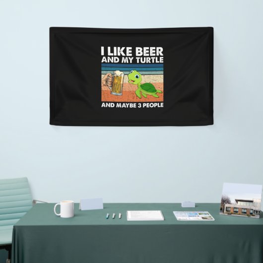 Bierdrinker Ik Hou Van Bier En Mijn Schildpad Verj Spandoek (Beurs)
