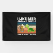 Bierdrinker Ik Hou Van Bier En Mijn Schildpad Verj Spandoek (Horizontaal)