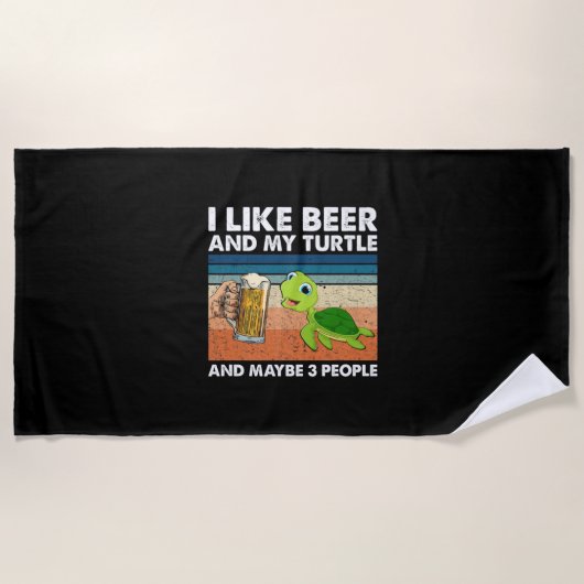 Bierdrinker Ik Hou Van Bier En Mijn Schildpad Verj Strandlaken (Voorkant)