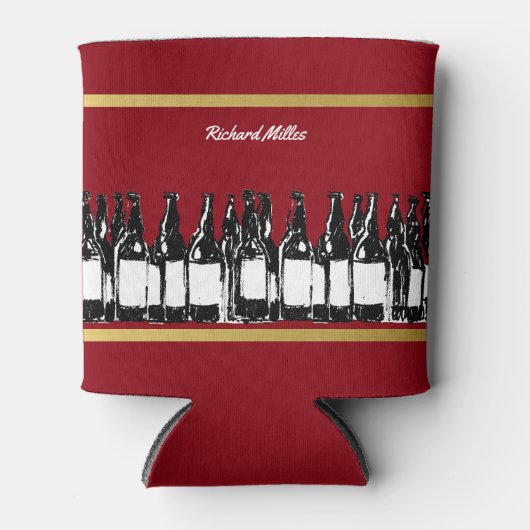 Bierdrinker koelbox met het afbeelding van flessen blikjeskoeler (Voorkant)