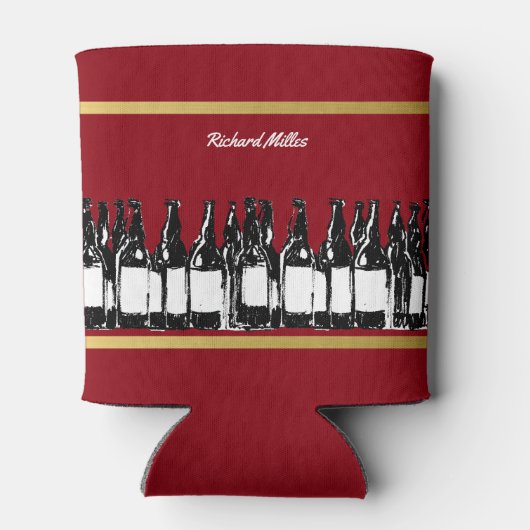 Bierdrinker koelbox met het afbeelding van flessen blikjeskoeler (Achterkant)