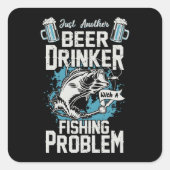 Bierdrinker met een Gevist probleem Vierkante Sticker (Voorkant)