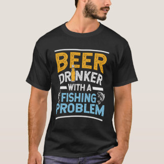 Bierdrinker met een Gevist probleembier en Fishi T-shirt