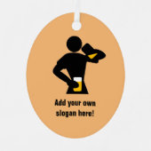 Bierdrinker met jouw aangepaste leus grappige mann metalen ornament (Voorkant)