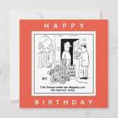 Bierdrinker online winkelen voor bier Cartoon Kaart (Voorkant)