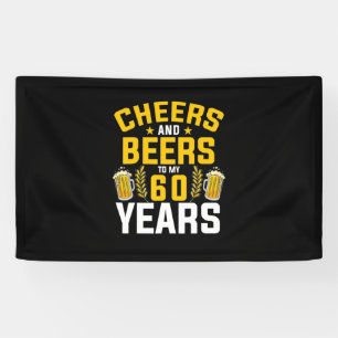 Bierdrinker proost en biertjes voor mijn 60 jaar v spandoek