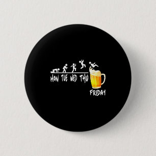 Bierdrinkweek Eindelijk Vrijdag Weekend Bier Drink Ronde Button 5,7 Cm