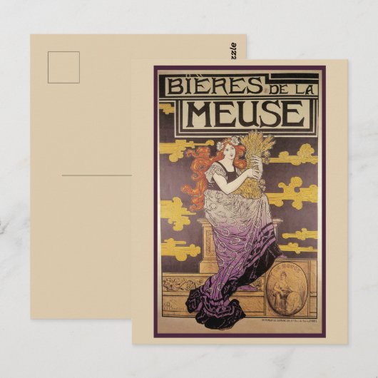 Biere de la Meuse van Marc Auguste Bastard Briefkaart (Voorkant / Achterkant)