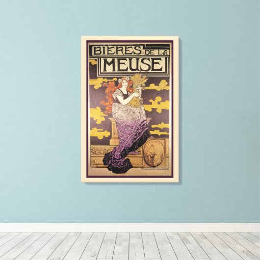 Biere de la Meuse van Marc Auguste Bastard Canvas Afdruk (Insitu (Houten vloer))
