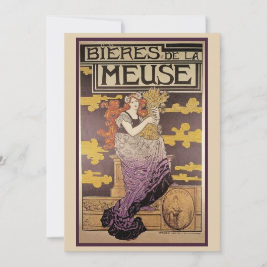 Biere de la Meuse van Marc Auguste Bastard Kaart (Voorkant)