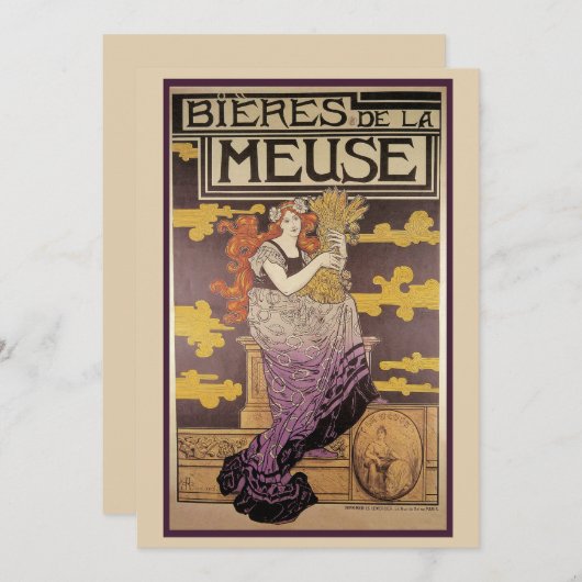 Biere de la Meuse van Marc Auguste Bastard Kaart (Voorkant / Achterkant)