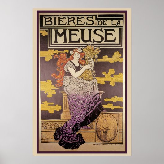 Biere de la Meuse van Marc Auguste Bastard Poster (Voorkant)