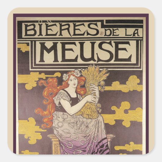 Biere de la Meuse van Marc Auguste Bastard Vierkante Sticker (Voorkant)