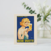 Biere Divette Vintage Poster 1929 Briefkaart (Staand voorkant)