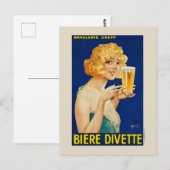 Biere Divette Vintage Poster 1929 Briefkaart (Voorkant / Achterkant)