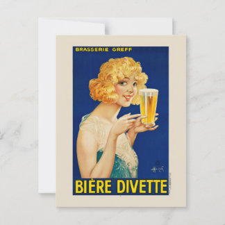 Biere Divette Vintage Poster 1929 Briefkaart