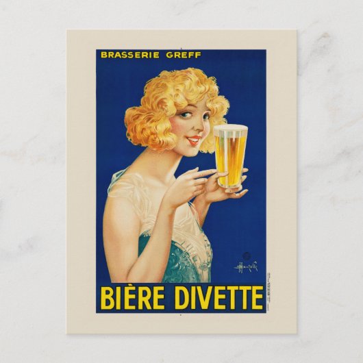 Biere Divette Vintage Poster 1929 Briefkaart (Voorkant)