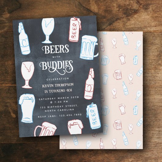 Bieren Rustieke Handgetekende Grappige Bier Verjaa Kaart