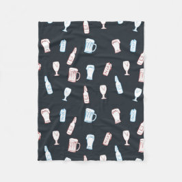 Bieren Rustieke Handgetekende Whimsical Bier Man C Fleece Deken