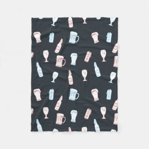 Bieren Rustieke Handgetekende Whimsical Bier Man C Fleece Deken