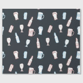 Bieren Rustieke Handgetekende Whimsical Bierfeest  Cadeaupapier (Vlak)