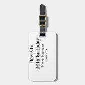 Bieren tot 30e verjaardag naam datum man stijlvolE Bagagelabel (Voorkant verticaal)