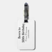 Bieren tot 30e verjaardag naam datum man stijlvolE Bagagelabel (Achterkant verticaal)