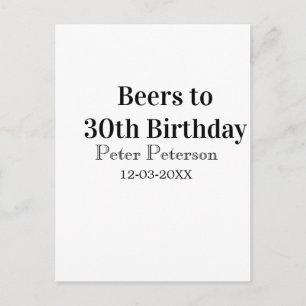 Bieren tot 30e verjaardag naam datum man stijlvolE Briefkaart
