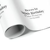 Bieren tot 30e verjaardag naam datum man stijlvolE Cadeaupapier (Rol Hoek)