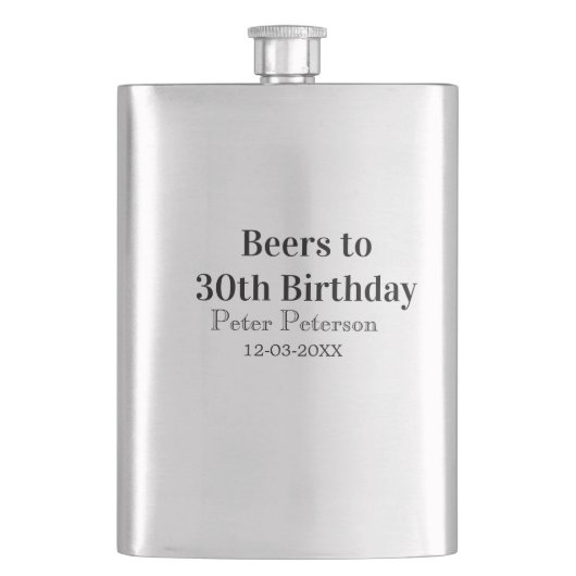 Bieren tot 30e verjaardag naam datum man stijlvolE Flacon (Voorkant)