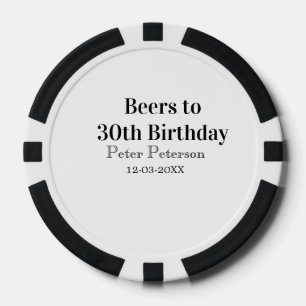 Bieren tot 30e verjaardag naam datum man stijlvolE Poker Chips
