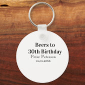 Bieren tot 30e verjaardag naam datum man stijlvolE Sleutelhanger (Achterkant)