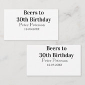 Bieren tot 30e verjaardag naam datum man stijlvolE Visitekaartje (Voorkant / Achterkant)