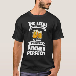 Bieren zagen er op hun trouwdag Pitcher prachtig u T-shirt
