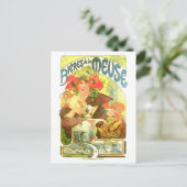 Bières de la Meuse, Alphonse Mucha Briefkaart (Staand voorkant)