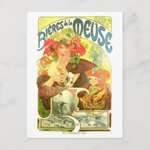 Bières de la Meuse, Alphonse Mucha Briefkaart