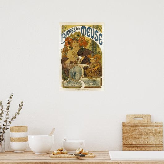 Bieres De La Meuse -Franse Adverteren kunst Poster (Keuken)
