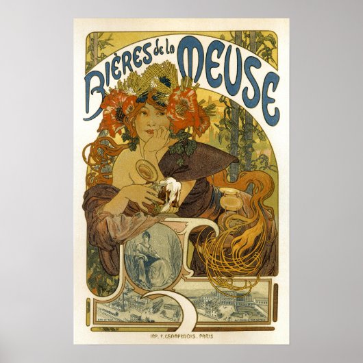 Bieres De La Meuse -Franse Adverteren kunst Poster (Voorkant)